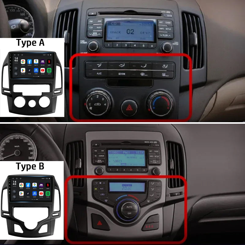 Idoing 9inch Android 13 Radio Head Unit Qualcomm Chip For Hyundai i30 1 FD 2007-2012