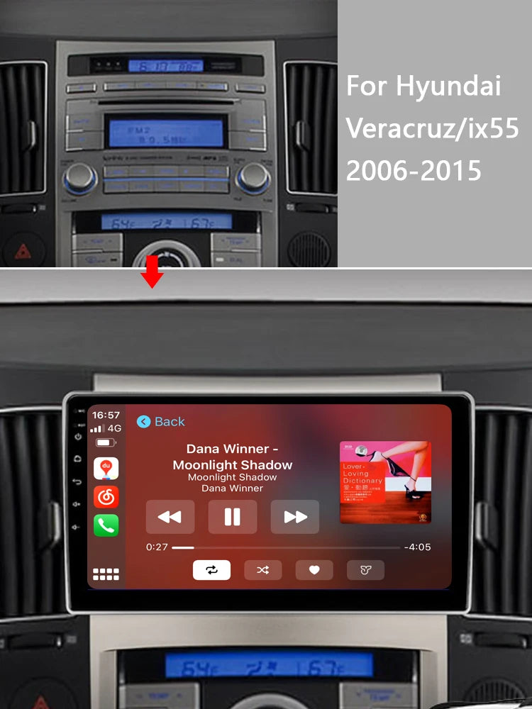 Idoing 9inch Android 13 Radio Head Unit Qualcomm Chip For Hyundai Veracruz ix55 2006-2015