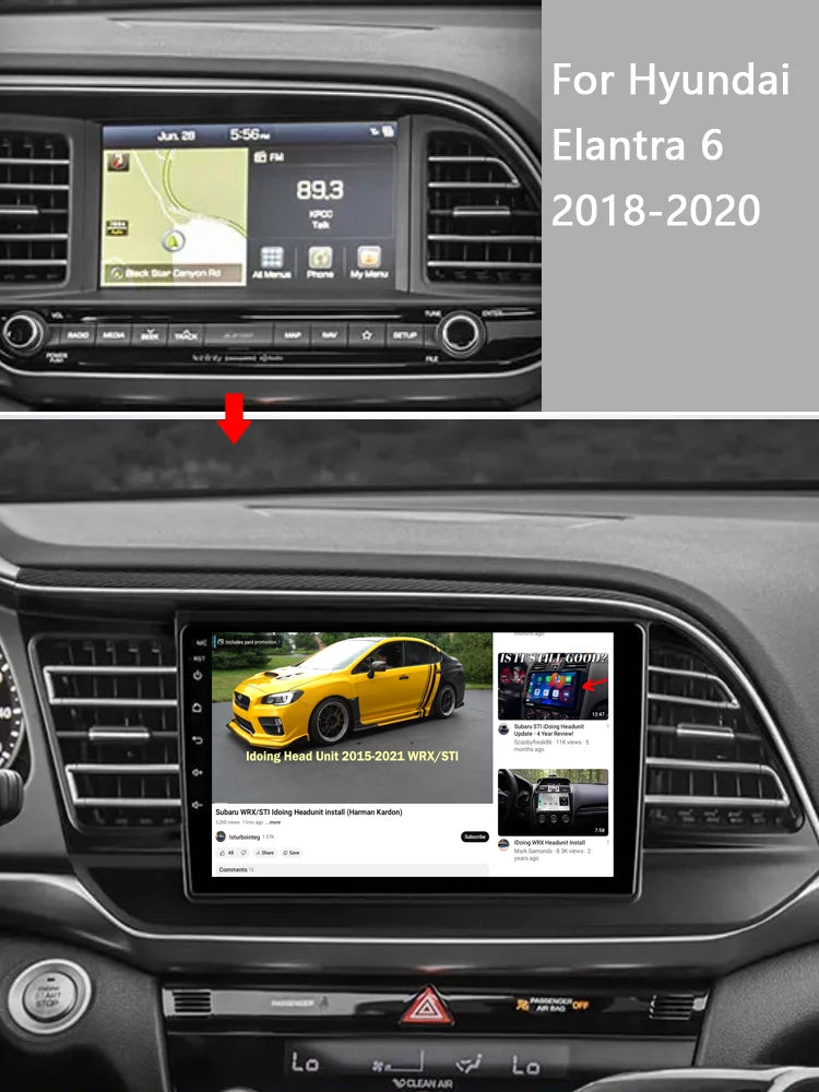 Idoing 9inch Android 13 Radio Head Unit Qualcomm Chip For Hyundai Elantra 6 2018-2020
