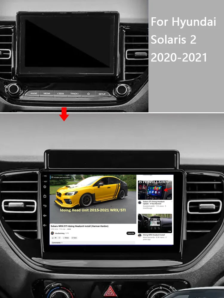 Idoing 9inch Android 13 Radio Head Unit Qualcomm Chip For Hyundai Solaris 2 II 2020-2021