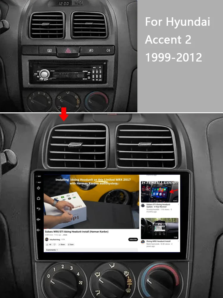 Idoing 9inch Android 13 Radio Head Unit Qualcomm Chip For Hyundai Accent II 1999-2012
