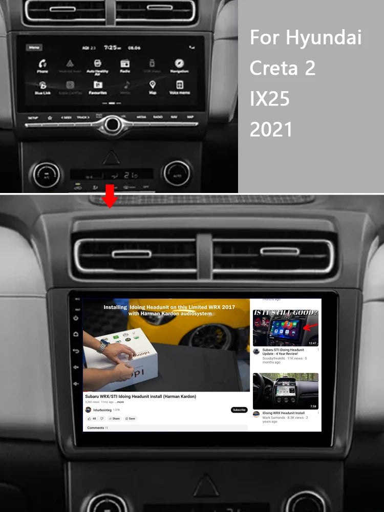 Idoing 10.2inch Android 13 Radio Head Unit Qualcomm Chip For Hyundai Creta 2 IX25 2021