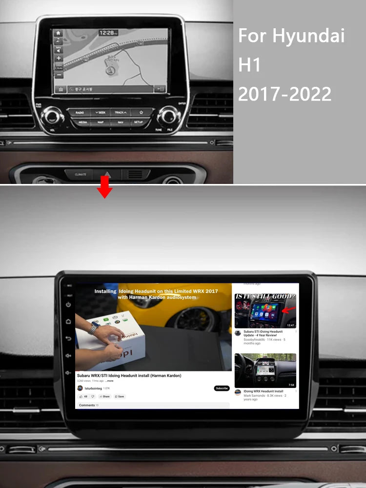 Idoing 9inch Android 13 Radio Head Unit Qualcomm Chip For Hyundai H1 2 Grand Starex TQ 2017-2022