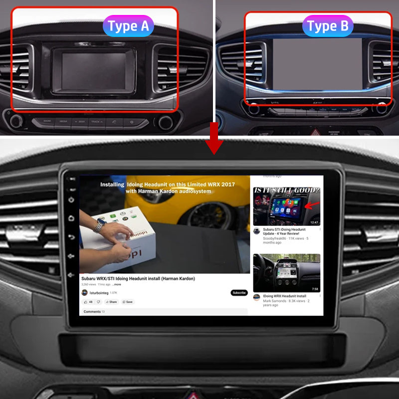 Idoing 9inch Android 13 Radio Head Unit Qualcomm Chip For Hyundai Ioniq AE 2016-2023
