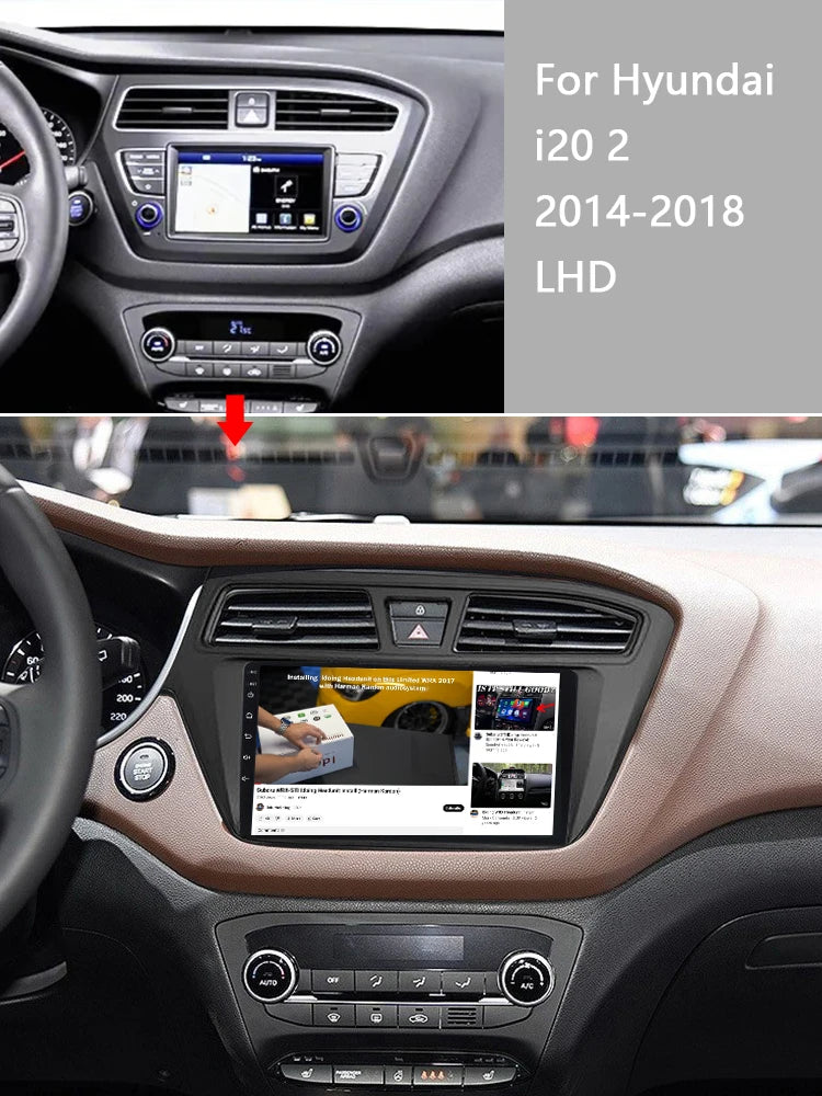 Idoing 9inch Android 13 Radio Head Unit Qualcomm Chip For Hyundai i20 2 II GB 2014-2018