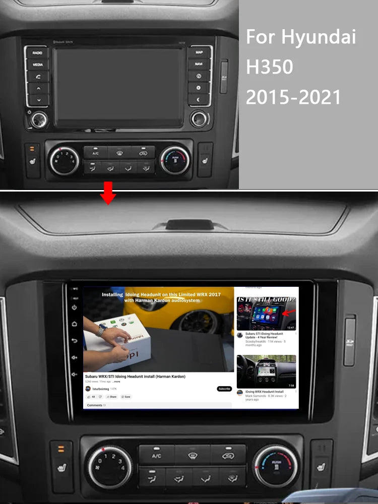 Idoing 9inch Android 13 Radio Head Unit Qualcomm Chip For Hyundai H350 2015-2021