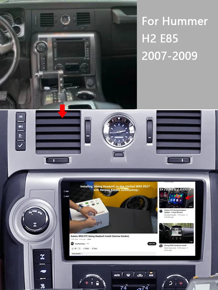 Idoing 9inch Android 13 Radio Head Unit Qualcomm Chip For Hummer H2 E85 2007-2009