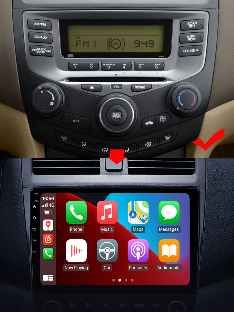 Idoing 9inch Android 13 Radio Head Unit Qualcomm Chip For Honda Accord 7 CM UC CL 2005-2008
