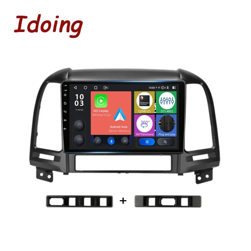 Idoing 9inch Android 13 Radio Head Unit Qualcomm Chip For Hyundai Santa Fe 2 2006-2012