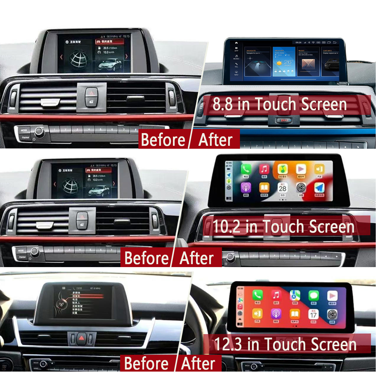 Idoing 12.3 inch Android 13 Qualcomm Chip Car Radio For BMW 3 / 4 Series F30 F31 F32 F33 F34 F35 2013-2017 NBT System 8G+128G