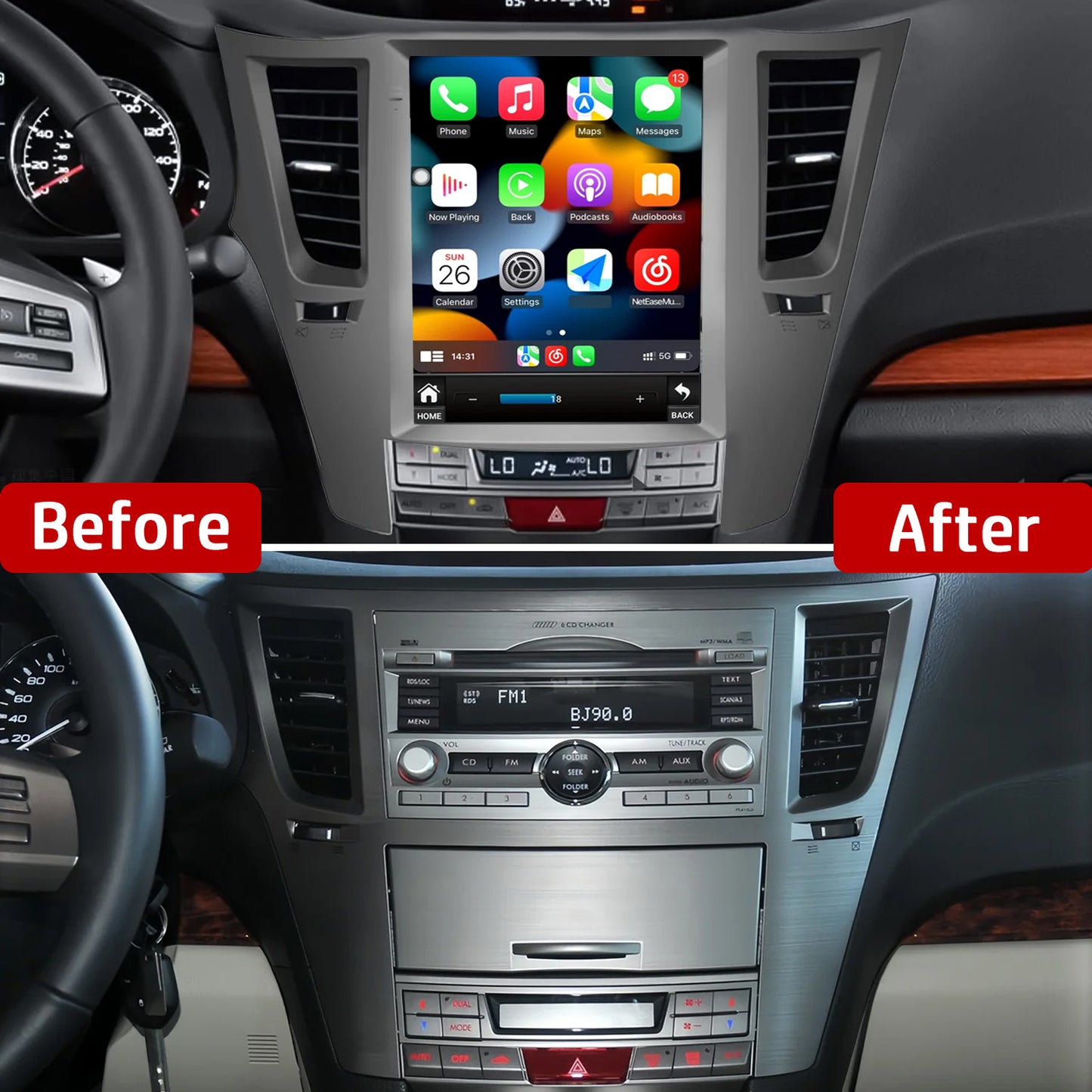 Idoing 9inch Android 12 Radio Head Unit For Subaru Outback Legacy 2009-2014