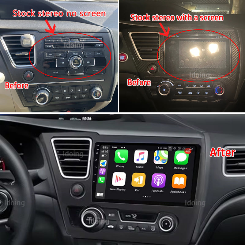 Idoing 9inch Android 12 Radio Head Unit For Honda Civic 9 2013 2014 2015 2016