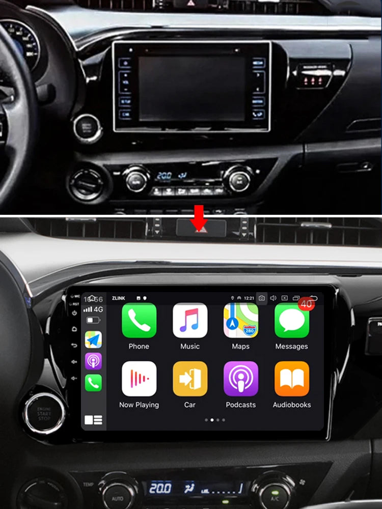 Idoing 10.2inch Android 12 Radio Head Unit For Toyota Hilux Pick Up AN120 2015-2023