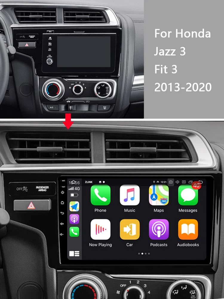 Idoing 10.2inch Android 12 Radio Head Unit For Honda Jazz 3 2015-2020 Fit 3 GP GK 2013-2020