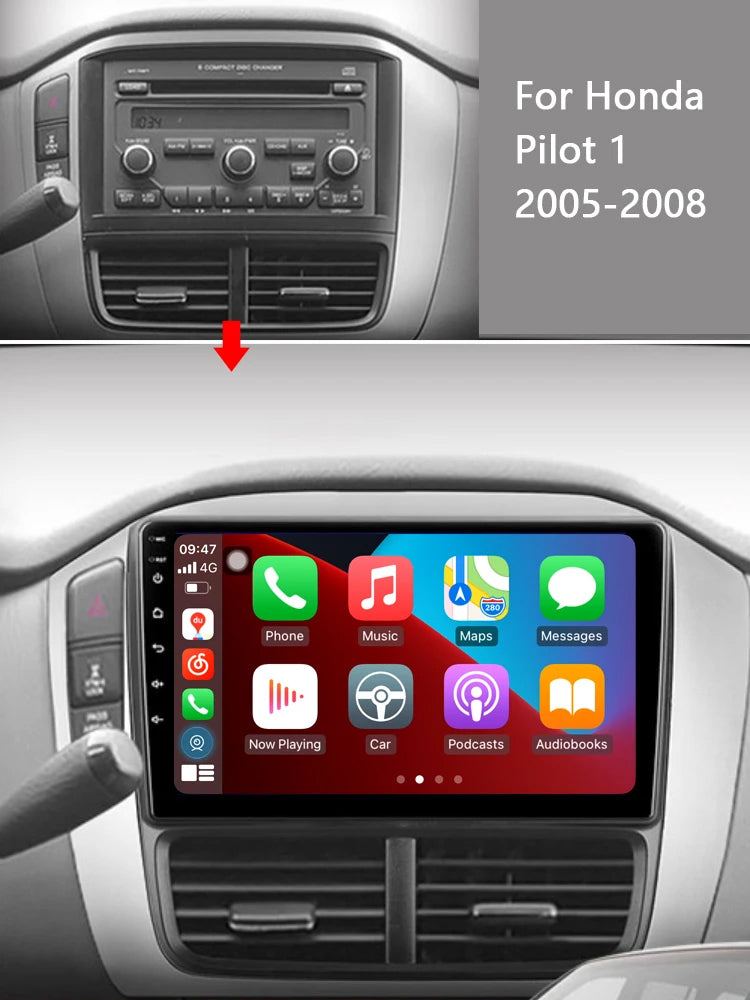 Idoing 9inch Android 12 Radio Head Unit For Honda Pilot 1 2005-2008