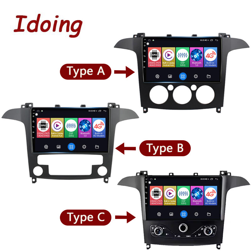 Idoing 9inch Android 12 Radio Head Unit For Ford S-MAX 2006-2015