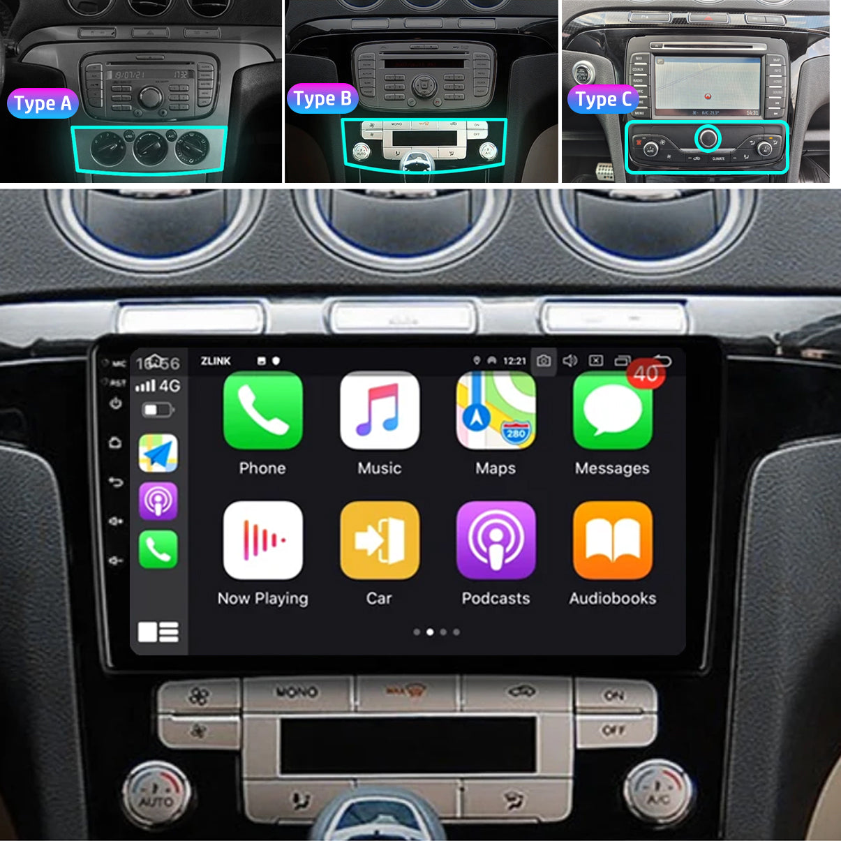 Idoing 9inch Android 12 Radio Head Unit For Ford S-MAX 2006-2015