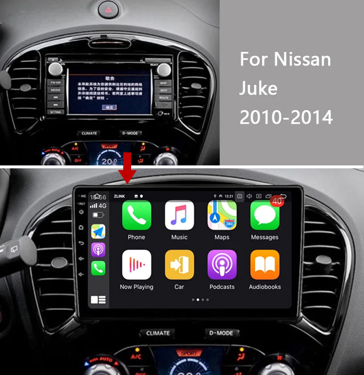 Idoing 9inch Android 12 Radio Head Unit For 2010-2014 Nissan Juke