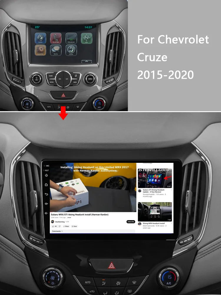 Idoing 9inch Android 12 Radio Head Unit For Chevrolet Cruze 2 2015-2023
