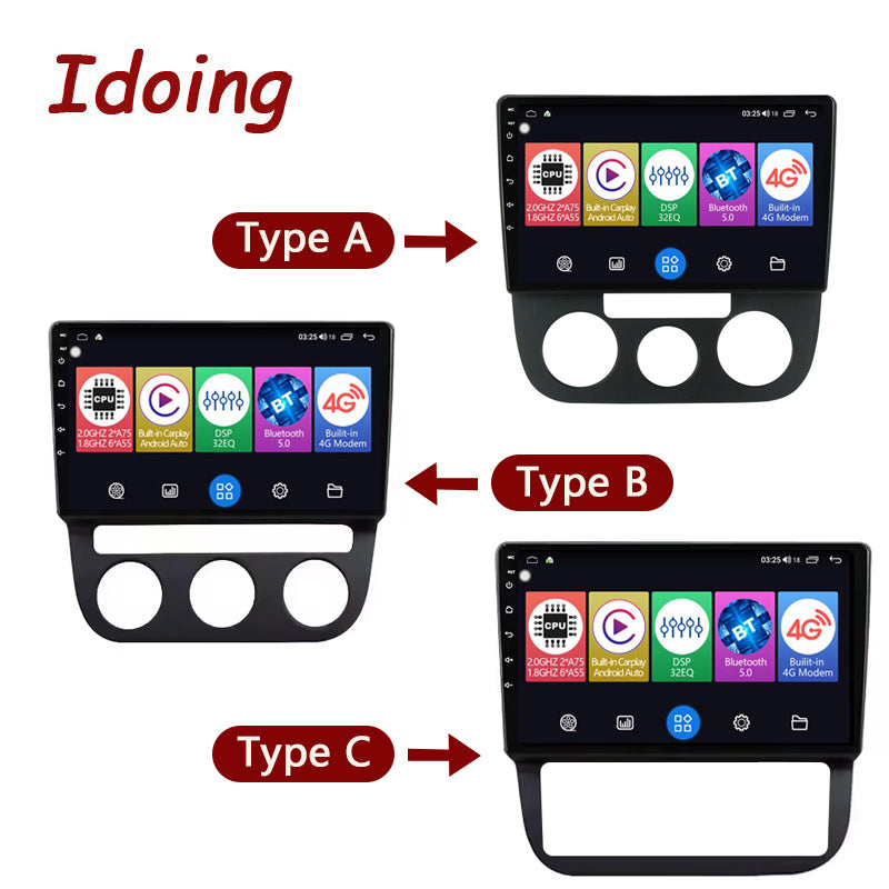Idoing 10.2inch Android 12 Radio Head Unit For VW Volkswagen Jetta 5 Golf 5 2005-2010