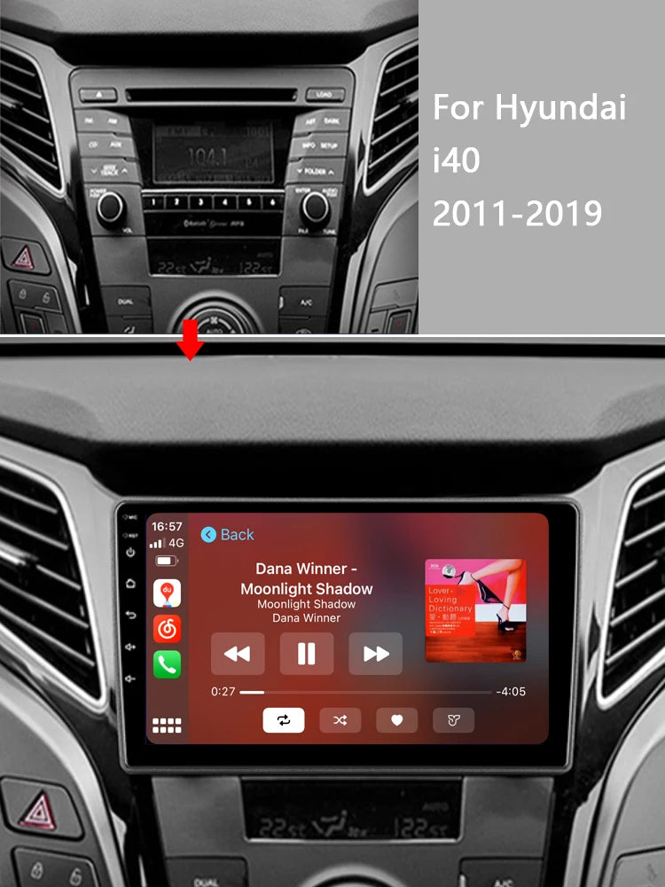 Idoing 9inch Android 12 Radio Head Unit For Hyundai i40 2011-2019