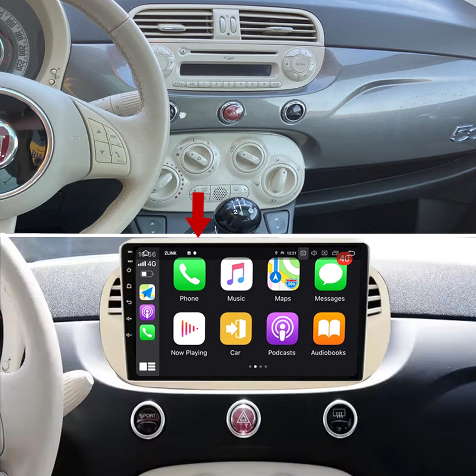 Idoing 9inch Android 12 Radio Head Unit For Fiat 500 2007-2015