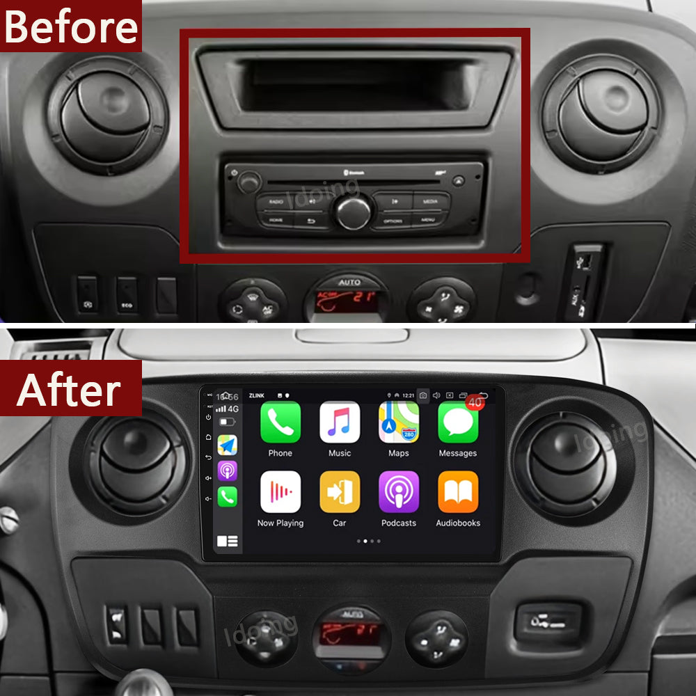 Idoing 10.2inch Android 12 Radio Head Unit For Renault Master Nissan NV400 Opel Movano 2010-2021