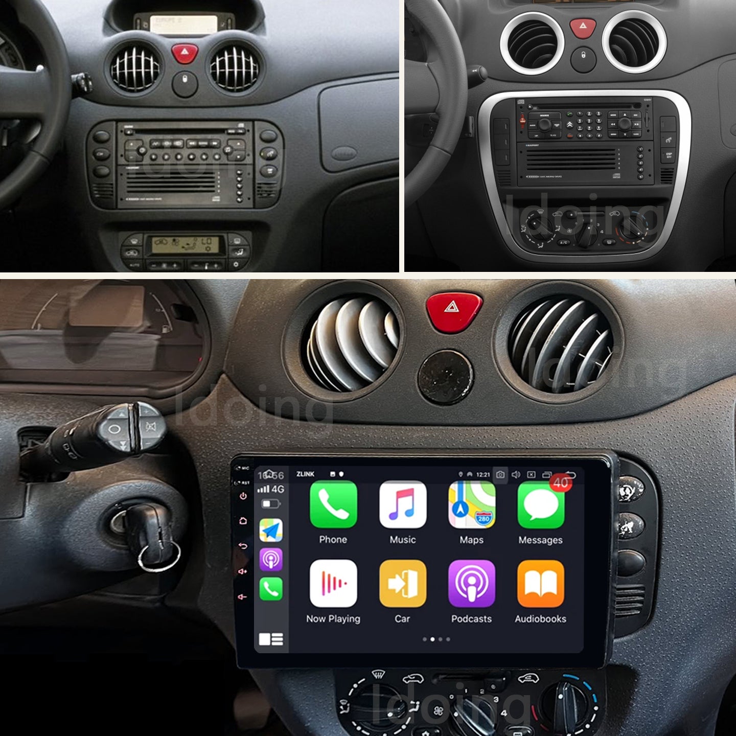 Idoing 9inch Android 12 Radio Head Unit For Citroen C2 C3 2001-2010
