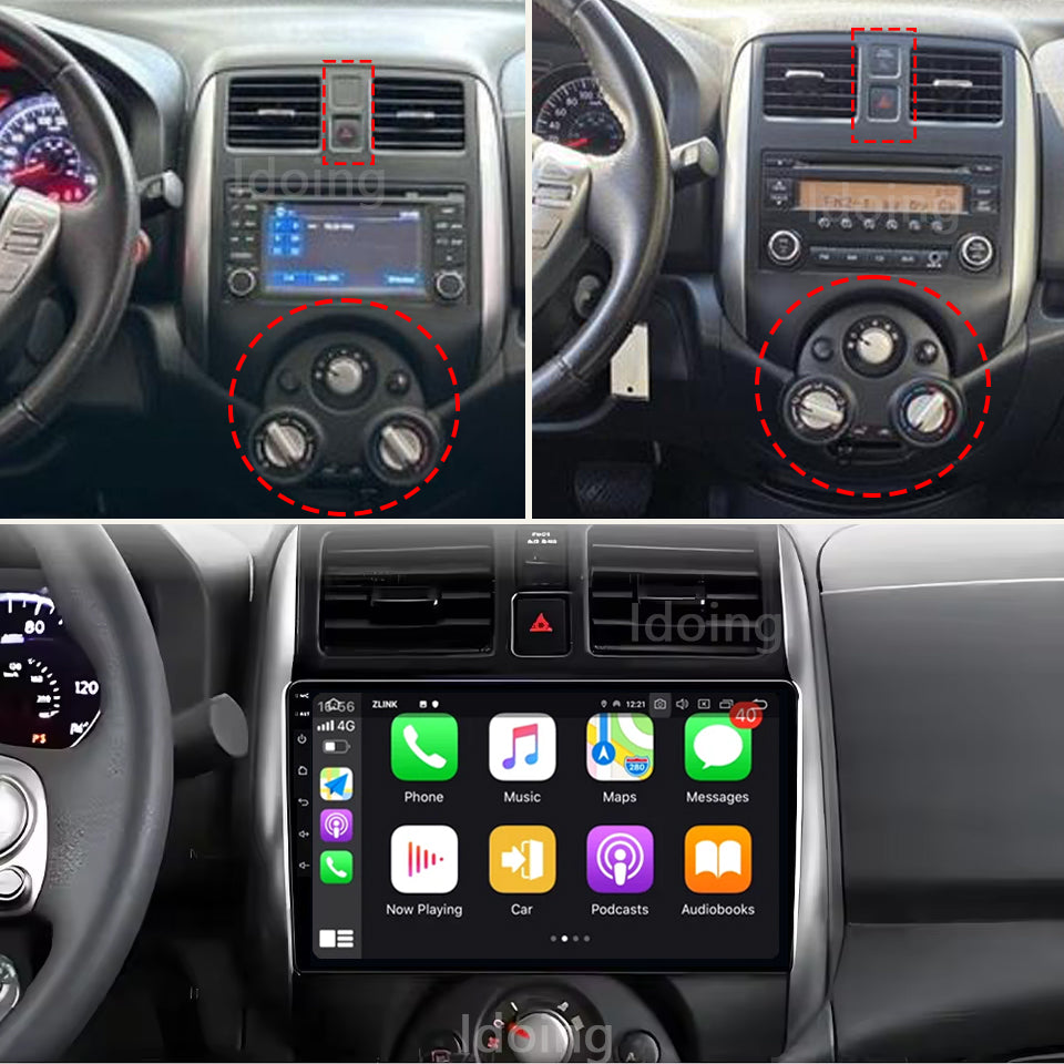 Idoing 9inch Android 12 Radio Head Unit For Nissan Versa Note 2013 - 2017