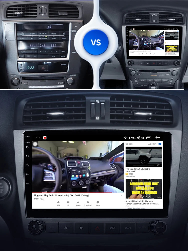 Idoing 10.2inch Android 12 Radio Head Unit For Lexus IS250 IS300 IS200 IS220 IS350 2005-2013