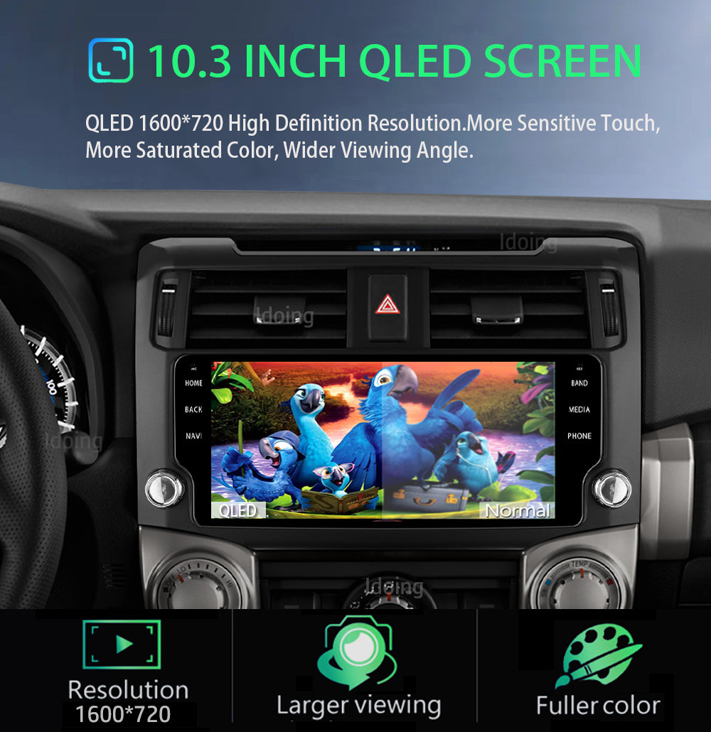 Idoing 10.3inch Android 13 Radio Head Unit Qualcomm Chip 8GB+128GB For Toyota 4Runner 2010-2021