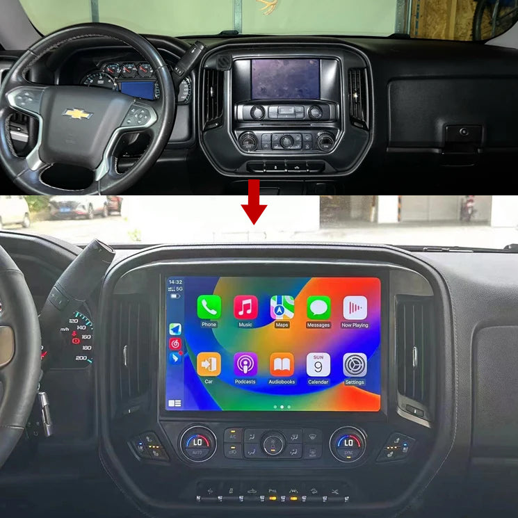 Idoing 13.1inch Android Radio Dash Kit Trim Frame For Chery Chevrolet Silverado GMC Sierra 2014-2018