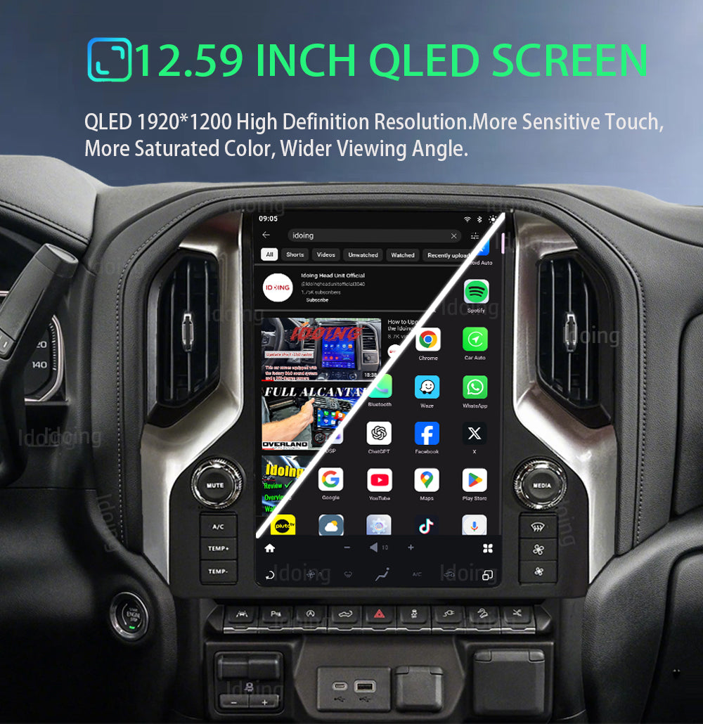 Idoing 12.95inch Android Radio Head Unit For Chery Chevrolet Silverado GMC Sierra 2019-2023