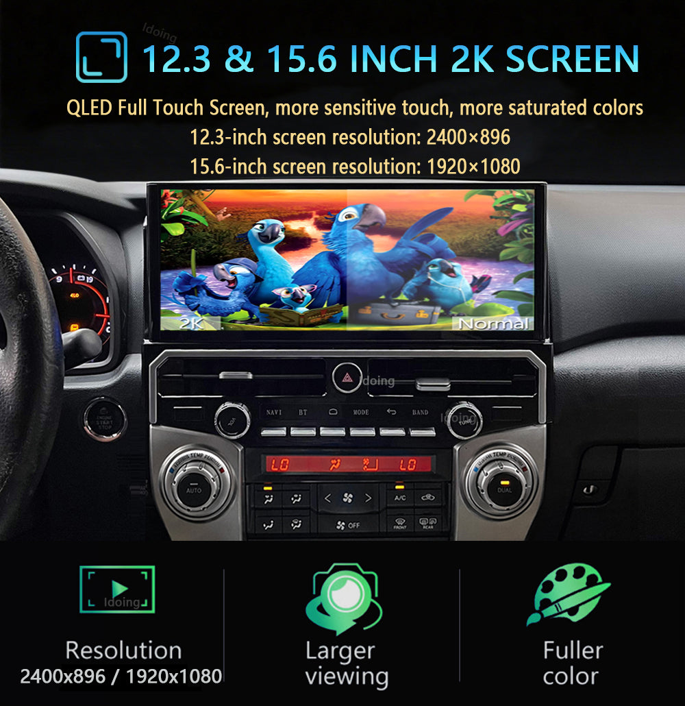 Idoing 12.3inch Android 13 Radio Head Unit 6GB+128GB For Toyota 4Runner 2010-2023