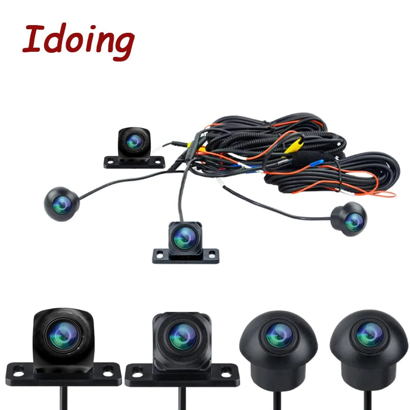 360 Car Camera 1080P Panoramic Surround View Right+Left+Front+ Rear View Camera System for Idoing Android Auto Radio