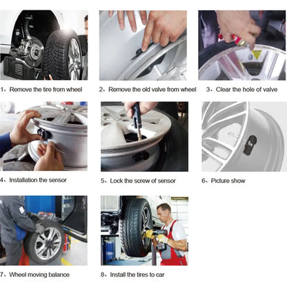 Idoing 4PCS Tire Pressure Sensor Inner Sensor Auto Support Bar and PSI USB TPMS