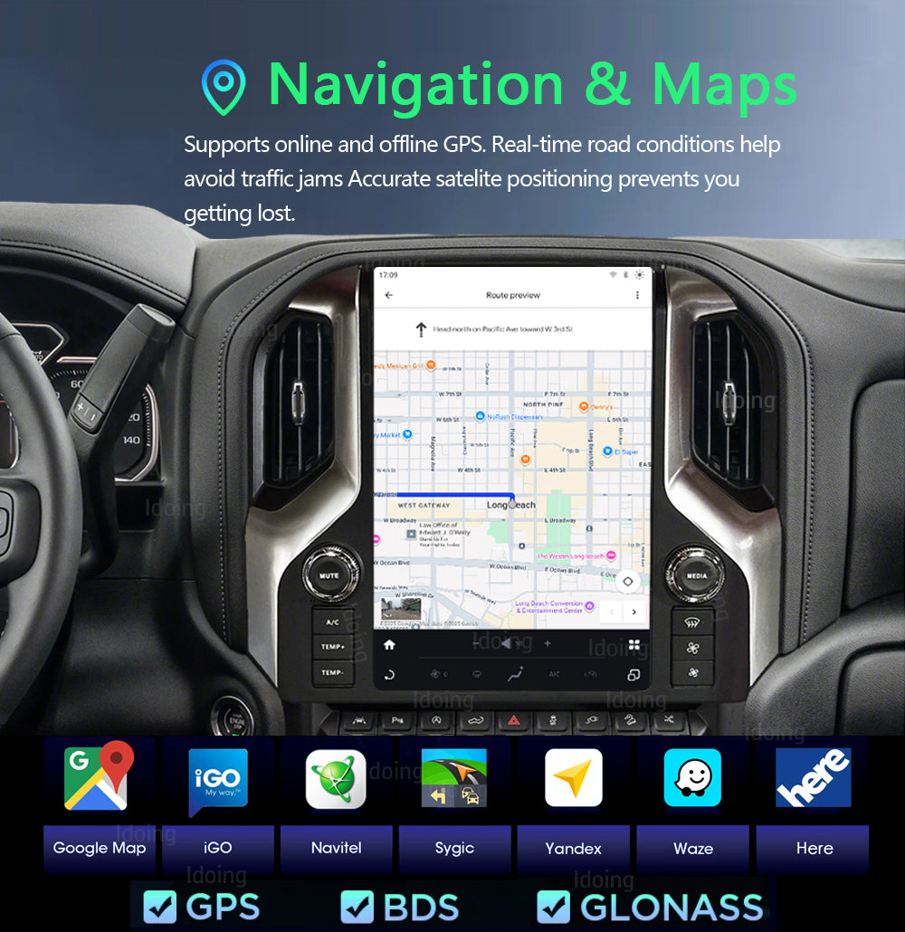 Idoing 12.95inch Android Radio Head Unit For Chery Chevrolet Silverado GMC Sierra 2019-2023