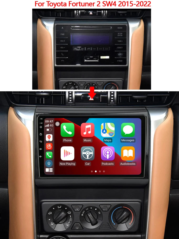 Idoing 9inch Android 12 Radio Head Unit For Toyota Fortuner 2015-2022
