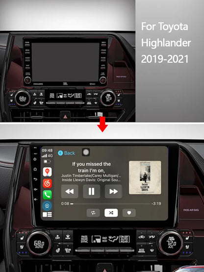 Idoing 9inch Android 13 Radio Head Unit Qualcomm Chip For Toyota Highlander 2019-2021
