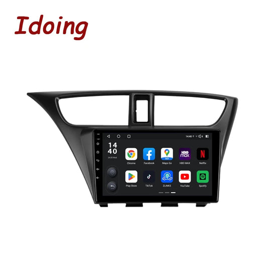 Idoing 9inch Android 13 Radio Head Unit Qualcomm Chip For Honda Civic 9 FK FB 2012-2017