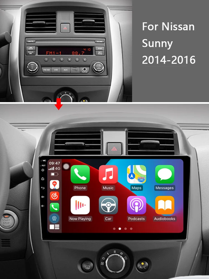 Idoing 10.2inch Android 13 Radio Head Unit Qualcomm Chip For Nissan Sunny 2014-2016