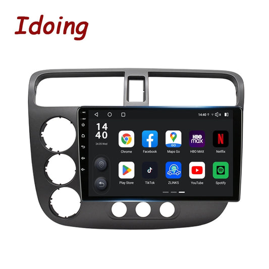 Idoing 9inch Android 13 Radio Head Unit Qualcomm Chip For Honda Civic 7 LHD RHD 2000-2006