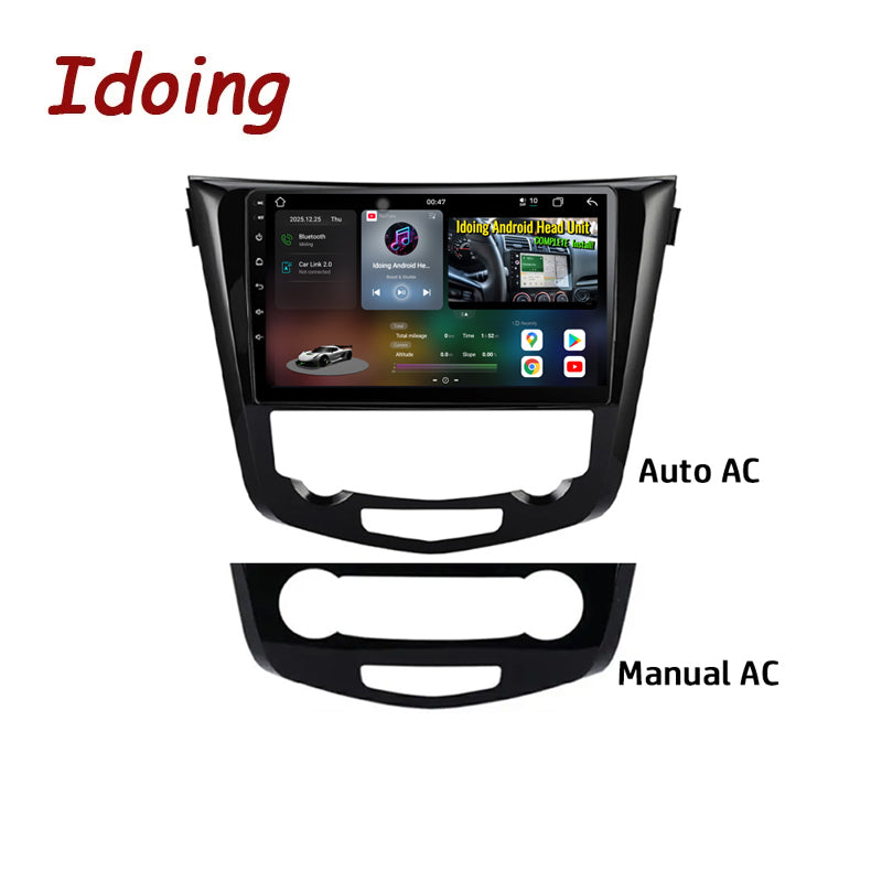 Idoing 10.2inch Android 14 Radio Head Unit For Nissan X-Trail Qashqai Rogue 2014-2022