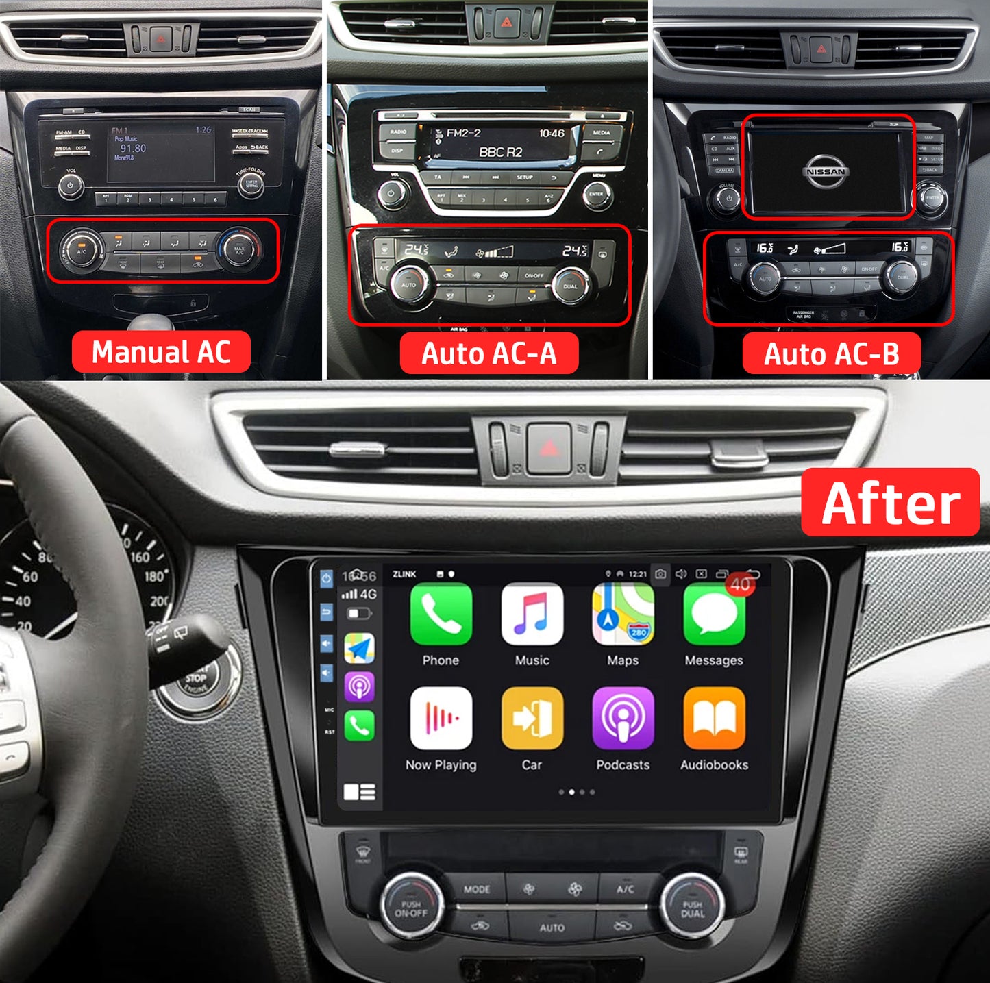 Idoing 10.2inch Android 12 Radio Head Unit For Nissan X-Trail Qashqai Rogue 2014-2022