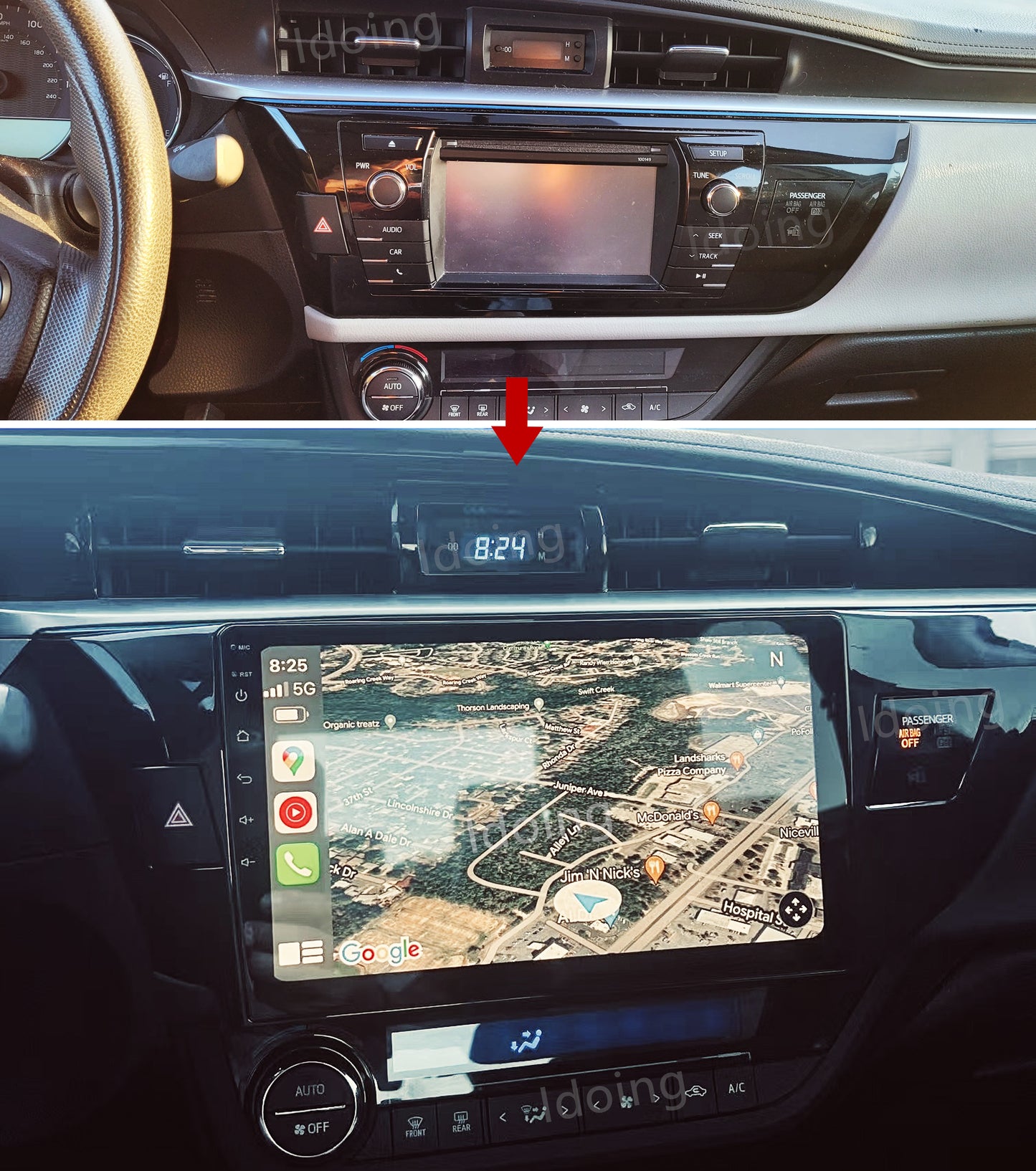 Idoing 10.2inch Android 13 Radio Head Unit For Toyota Corolla E170 E180 2012-2016