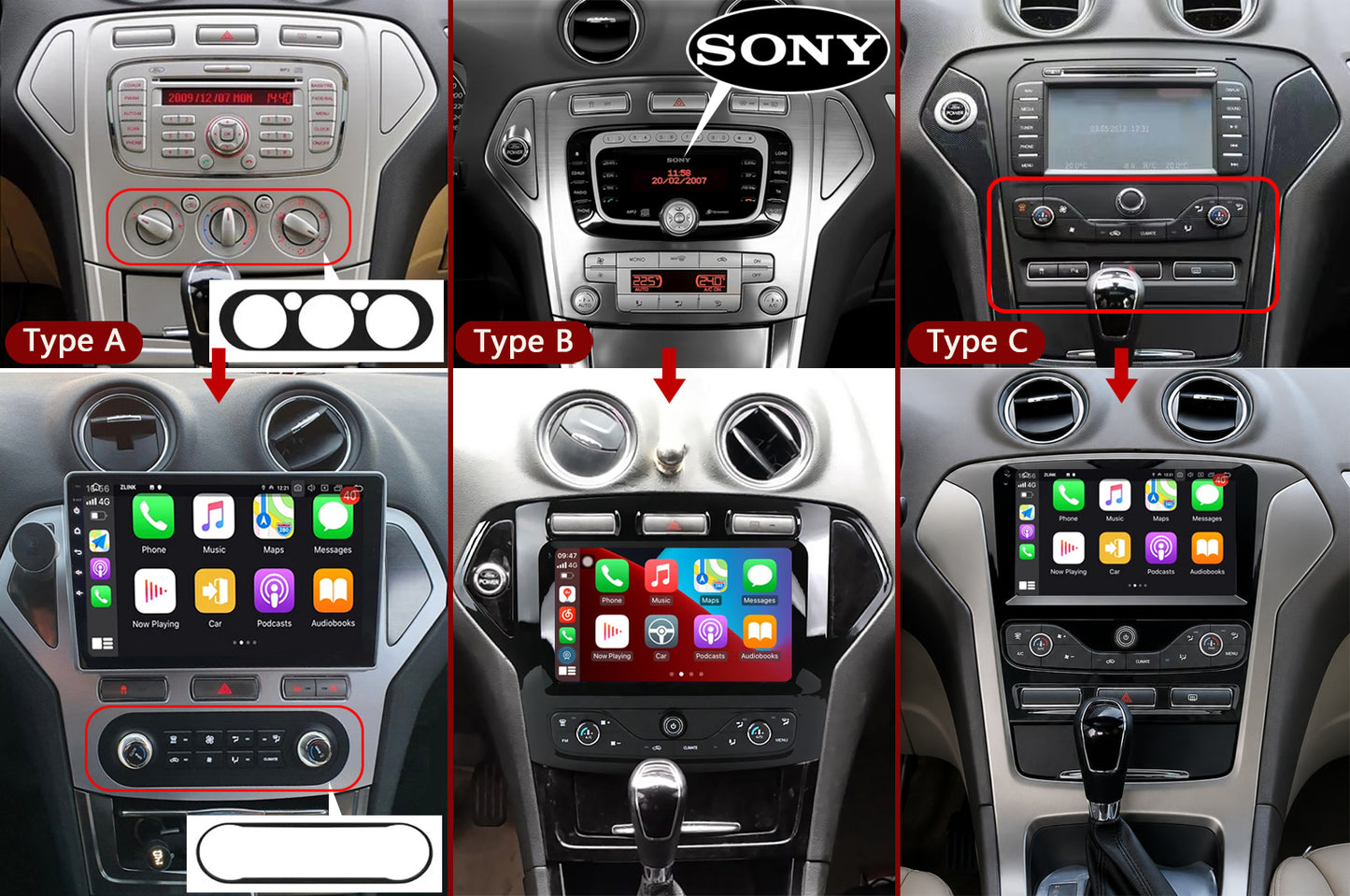Idoing 9 Zoll Android 12 Radio-Haupteinheit für Ford Mondeo 4 2006-2010