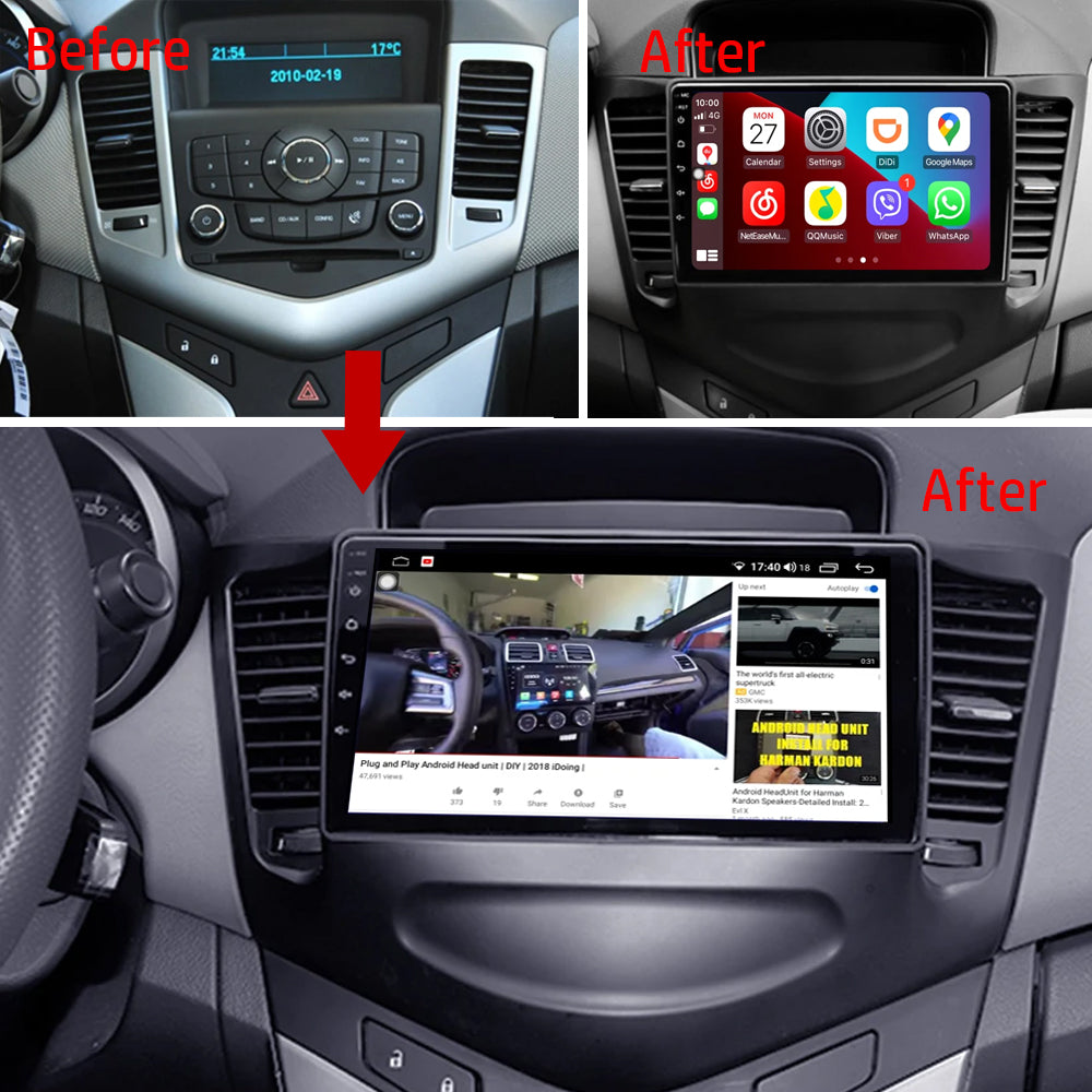 Idoing 9inch Android 12 Radio Head Unit For Chevrolet Cruze J300 2008-2014