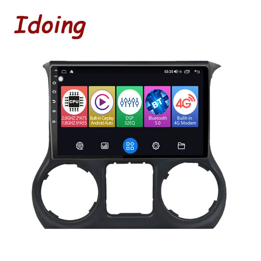 Idoing 10.2inch Android 12 Radio Head Unit For Jeep Wrangler 3 JK 2010-2018