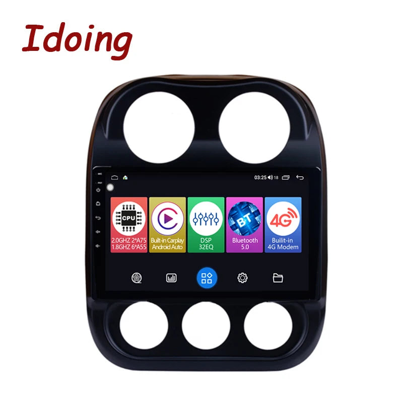 Idoing 9inch Android 12 Radio Head Unit For Jeep Compass 1 MK 2009-2015