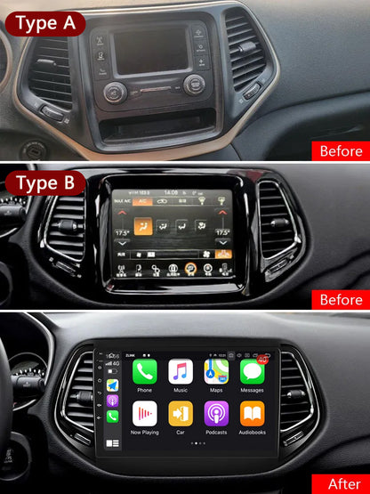 Idoing 9inch Android 13 Radio Head Unit For Jeep Compass 2017-2021